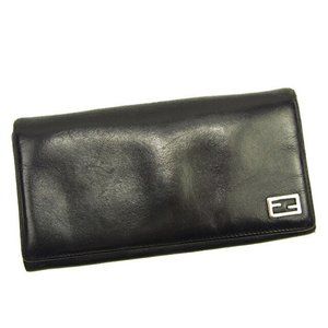 Authentic Fendi Wallet Purse Long Wallet Black Wom